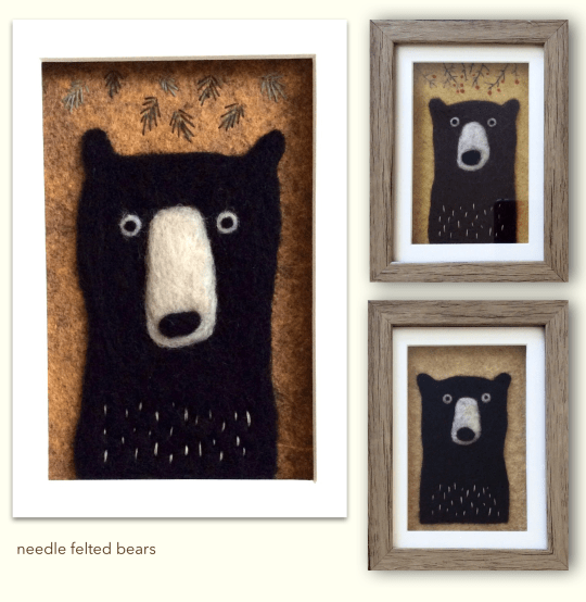 needle felted bears