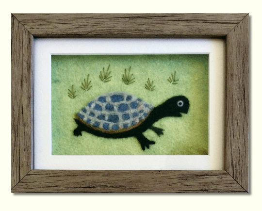 needle felted turtle